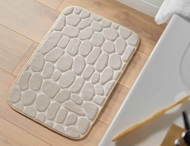 Πατάκι Μπάνιου Ricochet Douceur d'intérieur με memory foam και διαστάσεις 50x80cm - Taupe 1801981