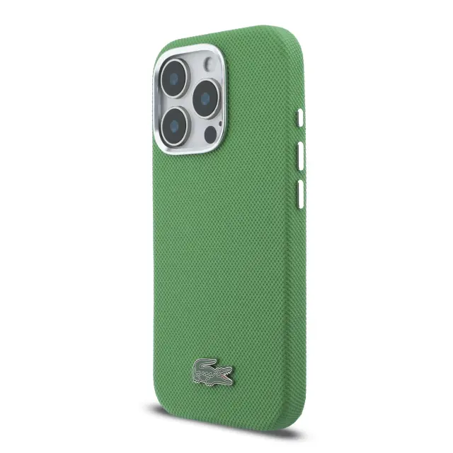 Lacoste PVC Iconic Petit Pique Metal Logo MagSafe Case for iPhone 16 Pro Max Estragon Green 2