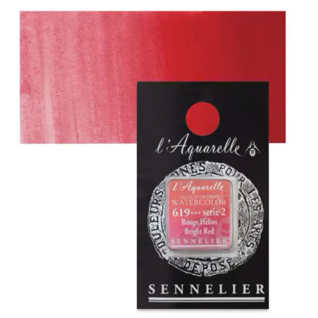 Χρώμα Ακουαρέλας Sennelier l Aquarelle Half Pan - 619 Bright Red