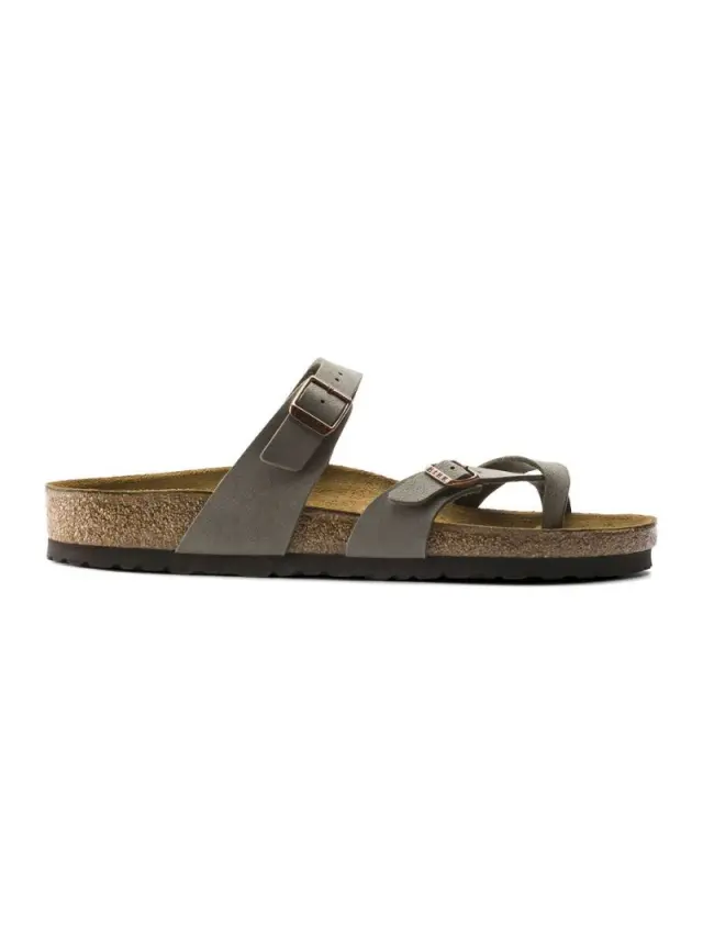 Birkenstock Σαγιονάρες Unisex Birko-Flor-Nubuck(ανθεκτικό υλικό της Birkenstock-επιτρέπει την επαφή με το νερό) Γκρί BIR/MAYARI 071071 STONE 3