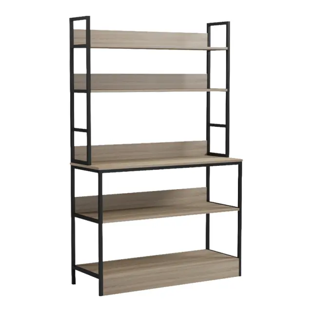 Επιδαπέδια ραφιέρα Oranis pakoworld sonoma-μαύρο 105x38x165εκ 2