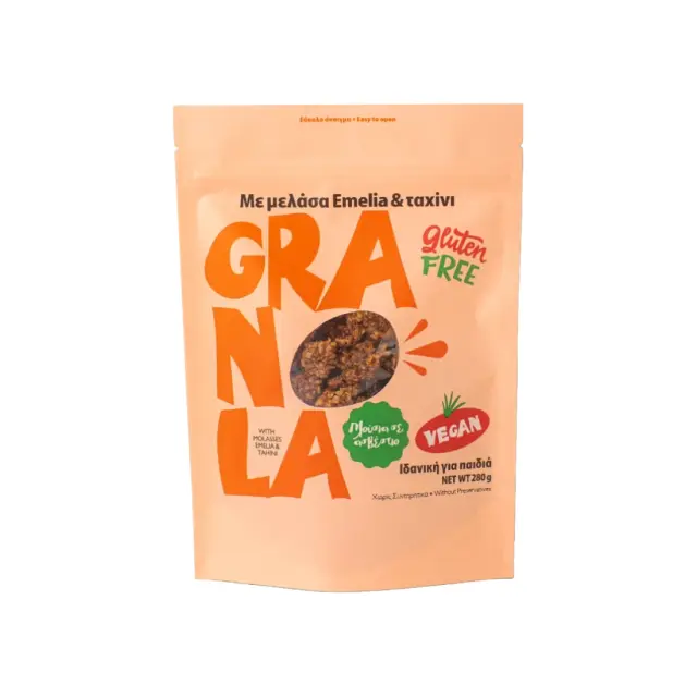 Granola με Ταχίνι & μελάσα Emelia 280gr Χωρίς Ζάχαρη