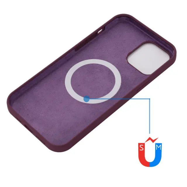 Back Cover Σιλικόνης MagSafe για iPhone 12 Pro Max - Wine Red OEM 3