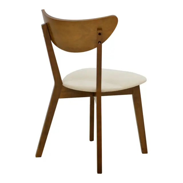 Καρέκλα Canon pakoworld καρυδί rubberwood εκρού ύφασμα 43x52x83,5εκ | Συσκευασία 2 τμχ 2