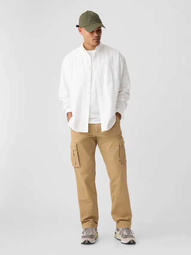 GapFlex Straight Cargo Παντελόνι με Washwell perfect khaki