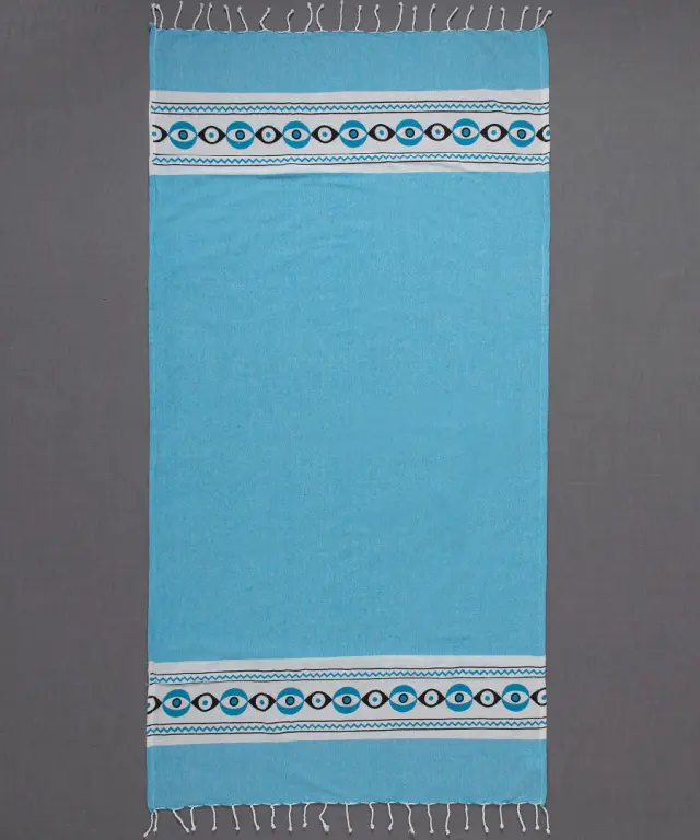 Pestemal με πετσέτα nkp707 (90cm x 180cm) τυρκουάζ - -