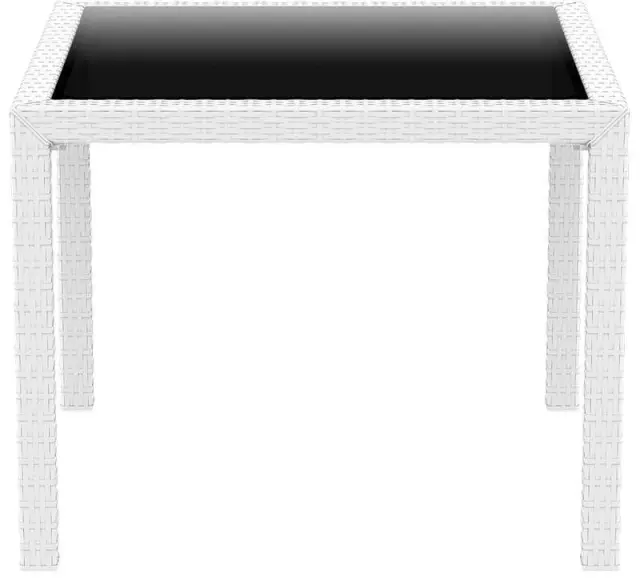 Τραπέζι BALI Λευκό PP/Τζάμι 94x94x75cm 2