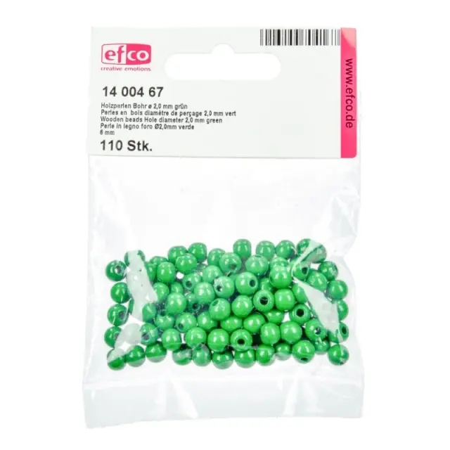 Efco Ξύλινες Χάντρες Ø6mm - Green - 110τεμ