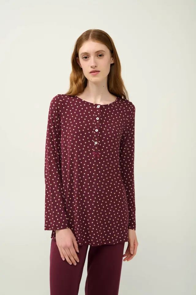 Γυναικεία Πυτζάμα Micromodal με Κουμπάκια Vamp 23030 RED WINDSOR 2