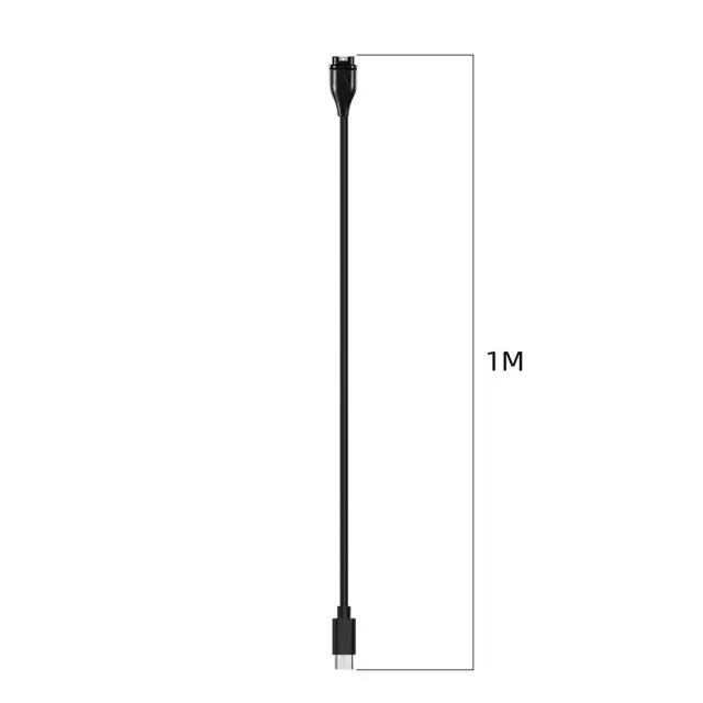 Techsuit - SmartWatch Wireless Charging Cable (TGC2) - for Garmin Fenix 5/5 Plus/6/6X/7X / Vivoactive 3/5, USB-C, 5W, 1m - Black 3