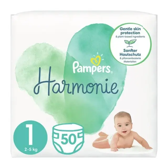 Pampers Harmonie Πάνα με Αυτοκόλλητο No1 (2-5 kg) 50τμχ