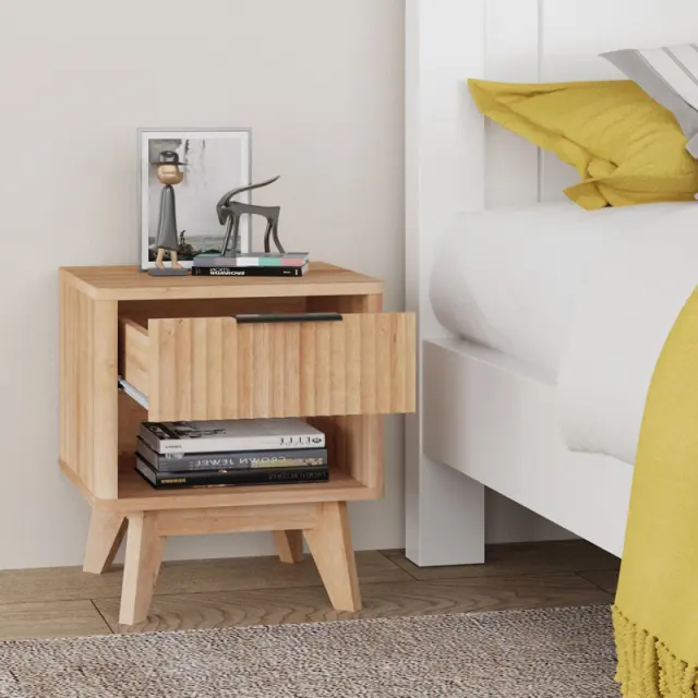 Κομοδίνο Hamea pakoworld mdf σε φυσική απόχρωση 45x39.5x50.2εκ 3