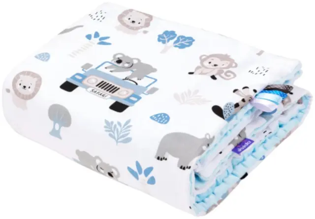 Παιδική Κουβέρτα 2 Όψεων 75x100cm Minky Blue Safari Turquoise 5904506803903