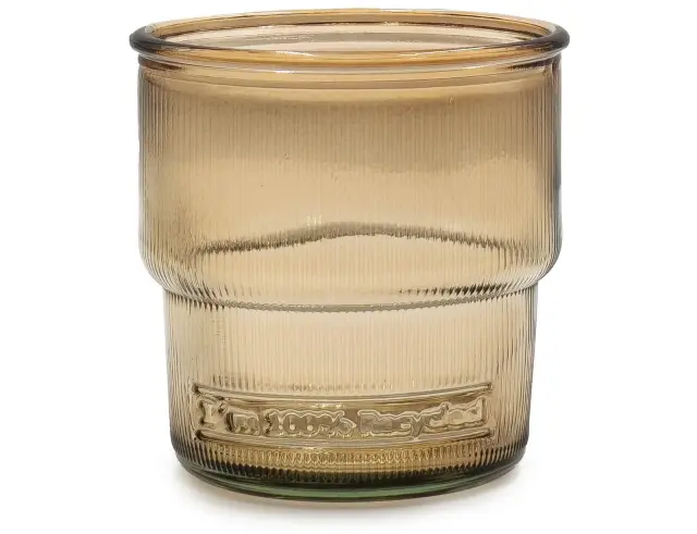 Ποτήρι Glass Drops Ribbed (2415DB04) Από ανακυκλωμένο γυαλί, Χωρητικότητας 300ml, Διαστάσεων Ø 9 x Υ 9 cm, Cinnamon 2415DB04 2