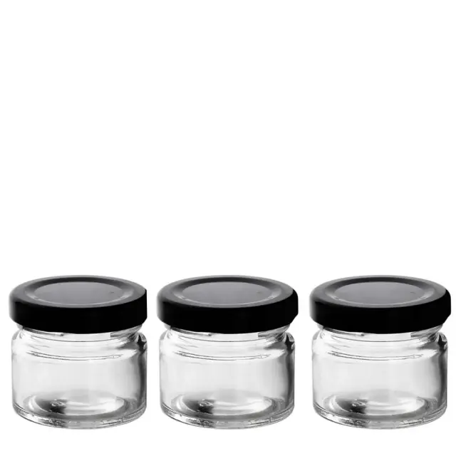 Γυάλινα Βαζάκια 25ml με Καπάκι - 3τεμ
