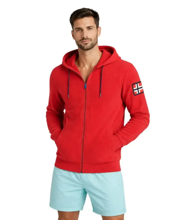 Norway Nautical School - Ανδρική Ζακέτα Φούτερ Fleece 849531-RED Κόκκινο