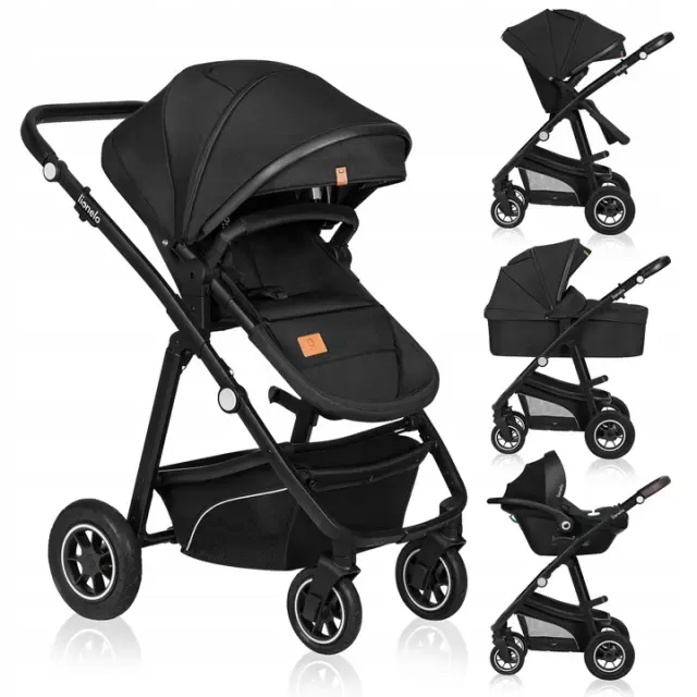 Lionelo Bianka Καρότσι 3 σε 1 έως 22 kg Black Onyx