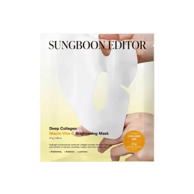 Sungboon Editor Deep Collagen Niacin Vita C Brightening Mask, Μάσκα Προσώπου για Λάμψη & Ενυδάτωση 37g 1τμχ