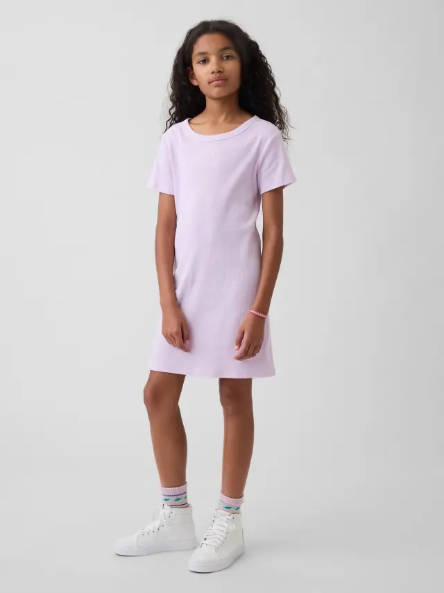 Παιδικό Gap Logo Rib Φόρεμα pale lilac