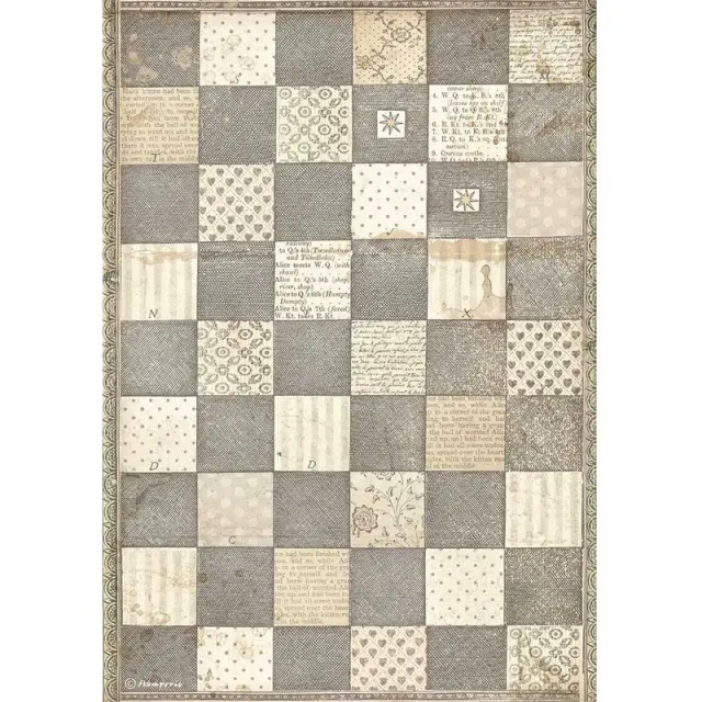 Ριζόχαρτο Stamperia 21x29cm, Alice through the looking glass, Chess