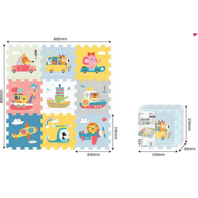 MONI TOYS - Moni Toys 3087 9 pcs HT printed mat transportation - 3800146221218 2