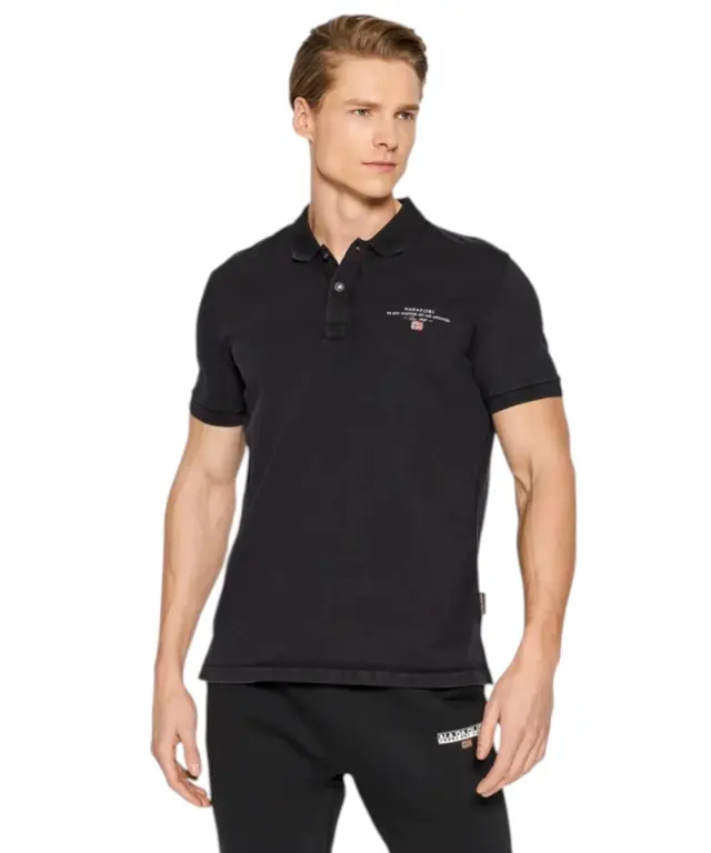 Napapijri - Ανδρική Μπλούζα Κοντομάνικη Polo Elbas Regular Fit NP0A4GB4-041 Μαύρο - S