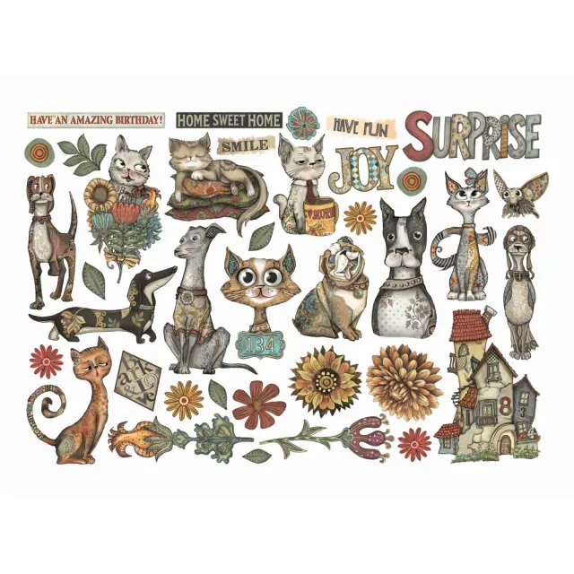Αυτοκόλλητα Die Cuts-Ephemera Stamperia, Furry Friends 2