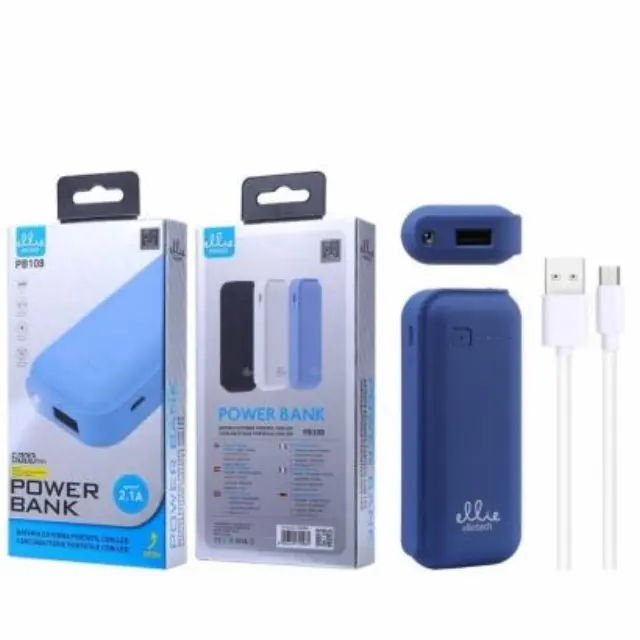 ELLIETECH PB108 POWERBANK LED, 2.1A, 6000mah