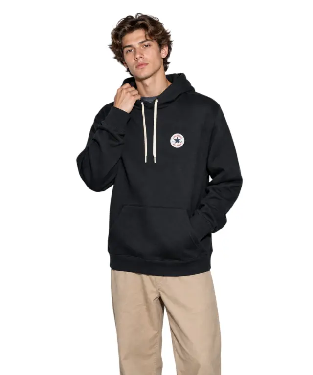 Converse - Ανδρική Μακρυμάνικη Φούτερ Chuck Taylor Patch CVM6H092-001 Μαύρο - XS