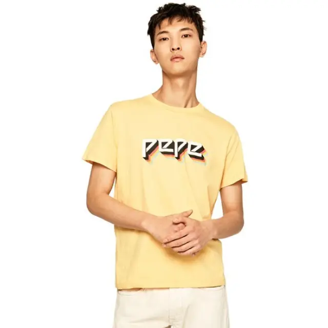 PEPE JEANS THEO BASIC ARCHIVE LOGO T-SHIRT ΑΝΔΡIKO- PM507191-077 YELLOW