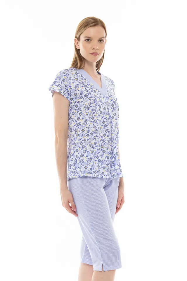 S1293 - Type - PYJAMA BLUE FLOWER STRIPE - M 2