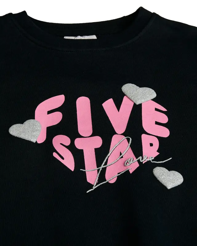 Σετ φόρμας φούτερ Five Star με glitter στοιχεία 3