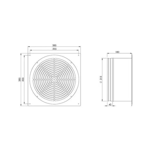 Europlast ZSMK315 Επιτοίχιος Εξαεριστήρας 315mm Λευκός 2