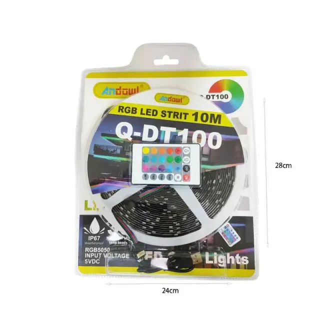 Andowl Λεντοταινία LED ταινία RGB 10m με τηλεχειριστήριο Q-DT100 - LED strip lights 0751093 2