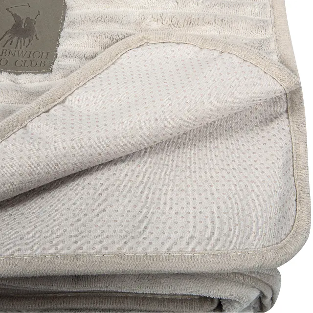 Ριχτάρι Τετραθέσιο 180x350 Flannel Essential Greenwich Polo Club 3995 Ivory 100% Πολυέστερ 3