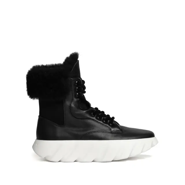 4ccccees Μποτάκια Γυναικείο δέρμα Nubuck Μαύρο CES/160031 OREO