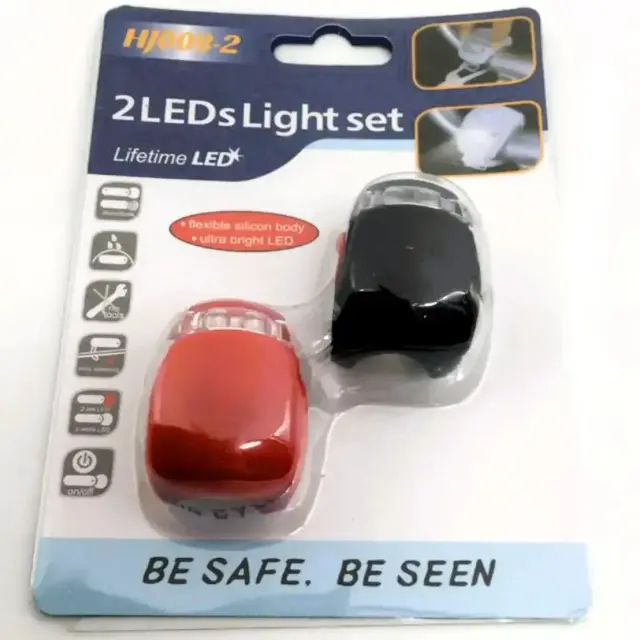 Σετ φώτα ποδηλάτου σιλικόνης HJ008-2 LEDs light set - Bike light set - TF240436