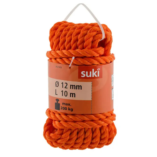 PP Σχοινί Στριφτό Πορτοκαλί 12mm 10m 2