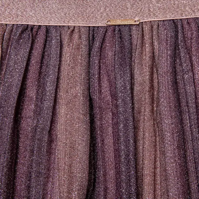 Φούστα πλισέ με glitter εφέ 2