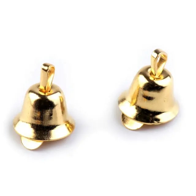 Καμπάνες μεταλλικές μίνι, χρυσές, 7x11mm, 10 τεμ.