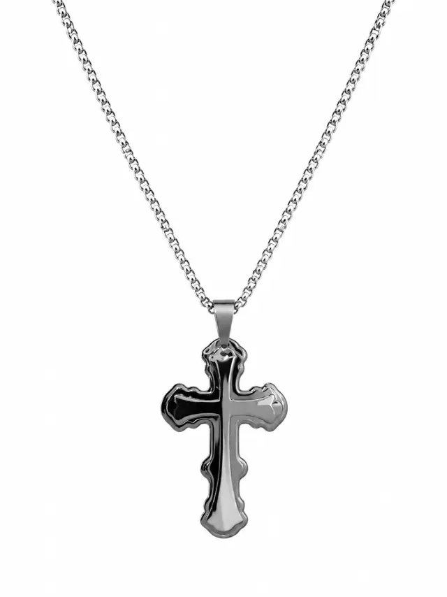 Ghetto Men s Cross Necklace 50cm Chain