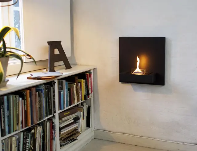 Επιτοίχιο Tζάκι Square 90 Tenderflame με διάρκεια καύσης 4 - 5 ώρες, χωρητικότητα δεξαμενής 500ml και διαστάσεις 45x23x45cm - Black TF-100173