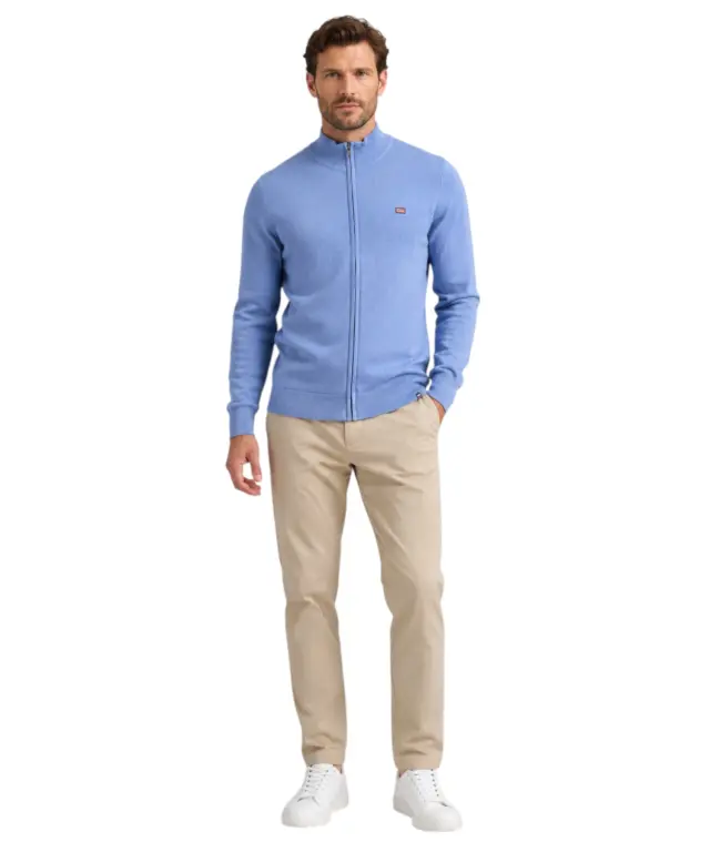 Norway Nautical School - Ανδρική Πλεκτή Ζακέτα 853102-DENIM Μπλε 2