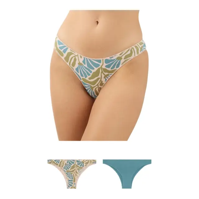 Minerva Γυναικείο Brazil Modal Fimelle - Διπλό Πακέτο, Χρώμα Petrol-Aqua Khaki