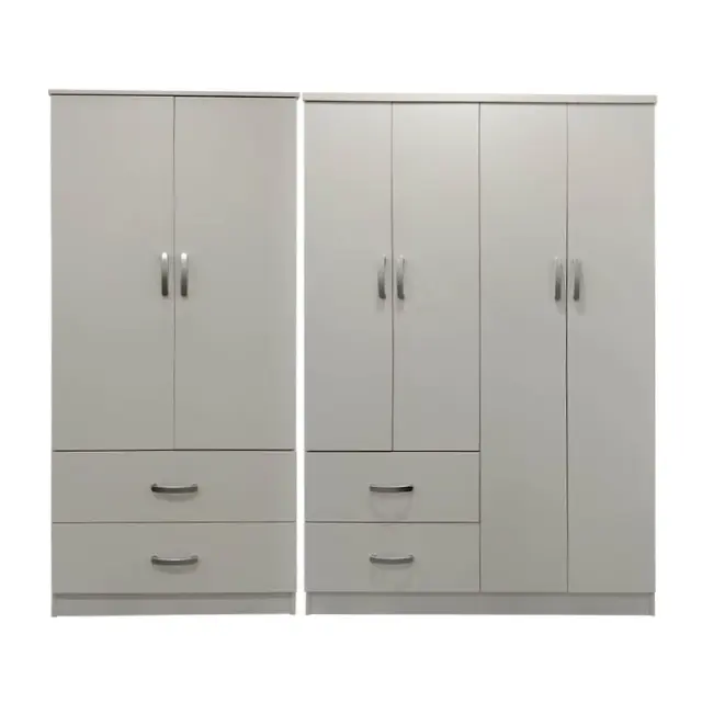 Ντουλάπα εξάφυλλη Athos pakoworld λευκή 200,5x42x180εκ 3
