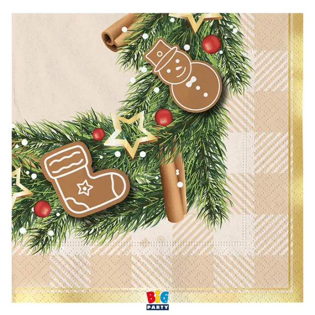 Χαρτοπετσέτες φαγητού Gingerbread / 16 τεμ.
