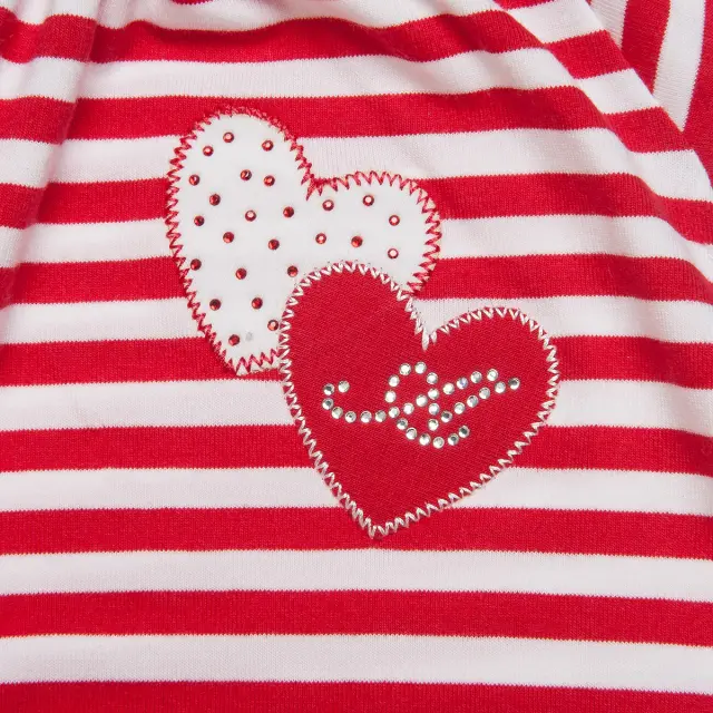 Φόρεμα ριγέ με patch καρδούλες 2