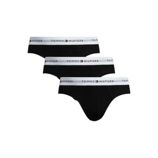 Tommy Hilfiger Ανδρικό Slip Signature Logo Waistband Briefs - Τριπλό Πακέτο, Χρώμα Black-Black-Black White Wb - S