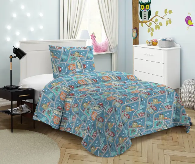 Σετ Κουβερλί 160Χ240 Μονό Microfiber Τυπωτό Viopros 5406