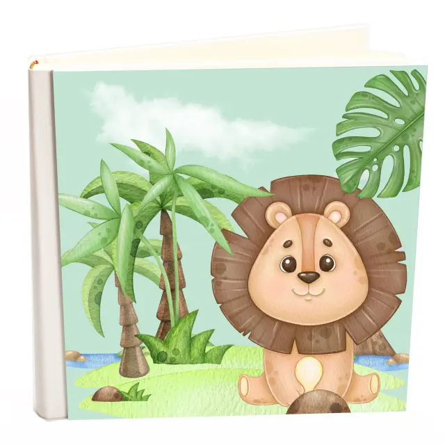 Άλμπουμ my album Lion 1 boho style με ριζόχαρτο 35x35cm και κουτί άλμπουμ